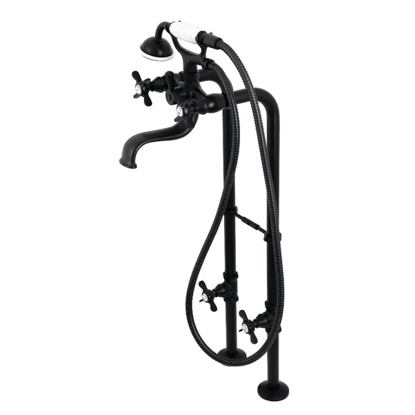 Kingston Brass CCK246K0 Freestanding Clawfoot Tub Faucet Package with Supply Line, Matte Black CCK246K0 - main